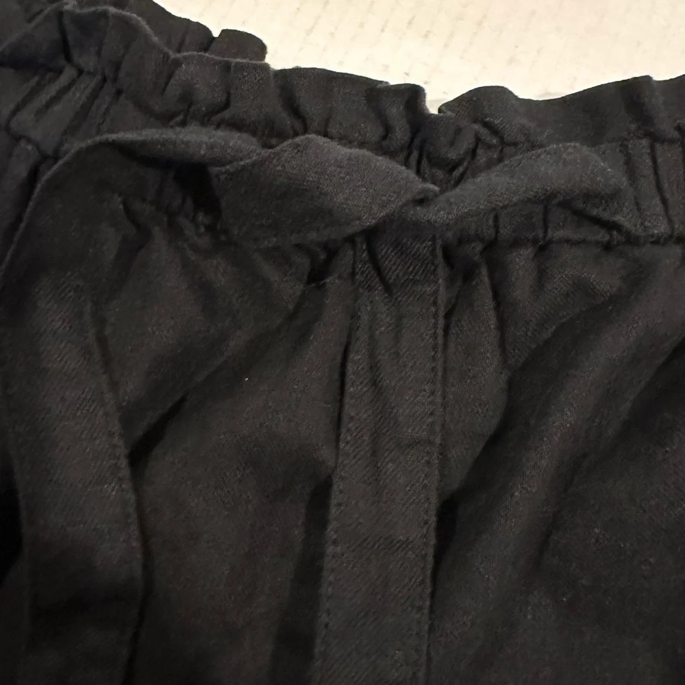Isabel Maternity Black Linen Tie Front Pull On Shorts XL - Picture 4 of 6